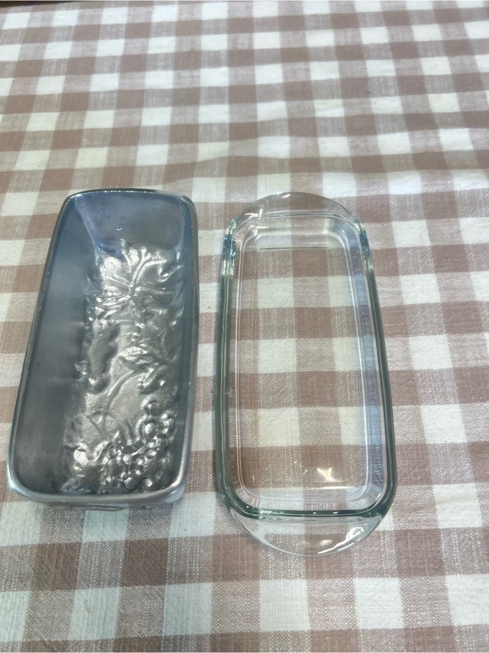Butter dish Arthur court aluminum and glass decor kitchen storage